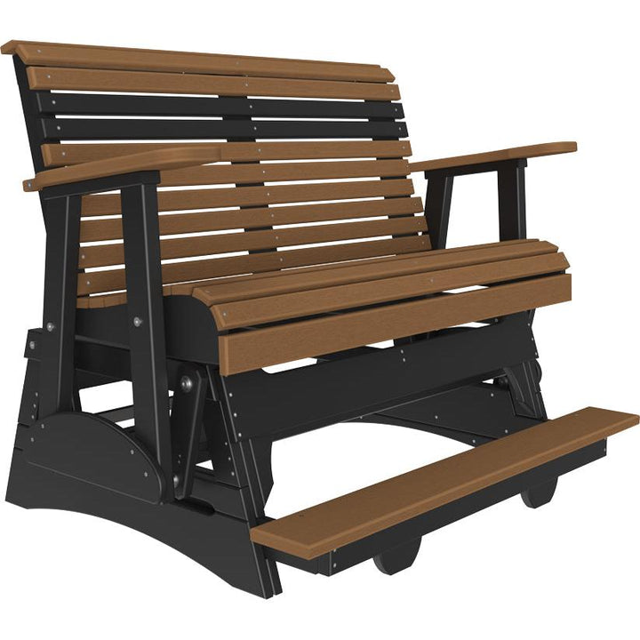 LC4PPBAGAMB-LuxCraft-4' Plain Balcony Glider-Antique Mahogany Black-Pangaea Patio