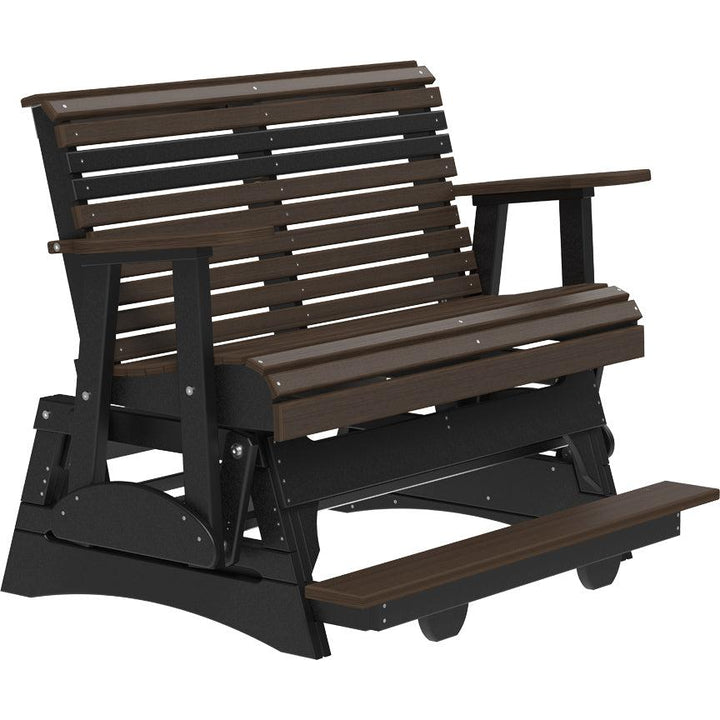 LC4PPBAGBZWB-LuxCraft-4' Plain Balcony Glider-Coastal Gray Black-Pangaea Patio