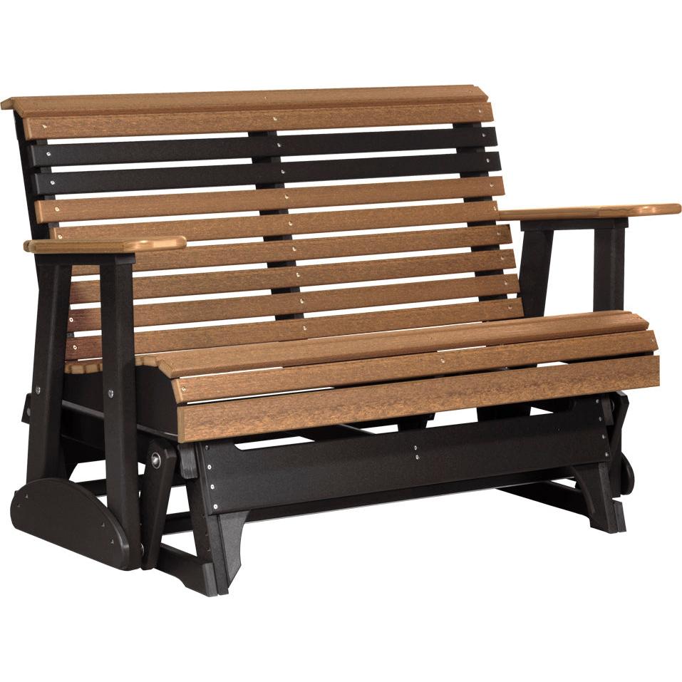 LC4PPGAMB-LuxCraft-4' Plain Glider-Antique Mahogany Black-Pangaea Patio