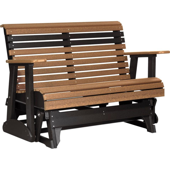 LC4PPGAMB-LuxCraft-4' Plain Glider-Antique Mahogany Black-Pangaea Patio