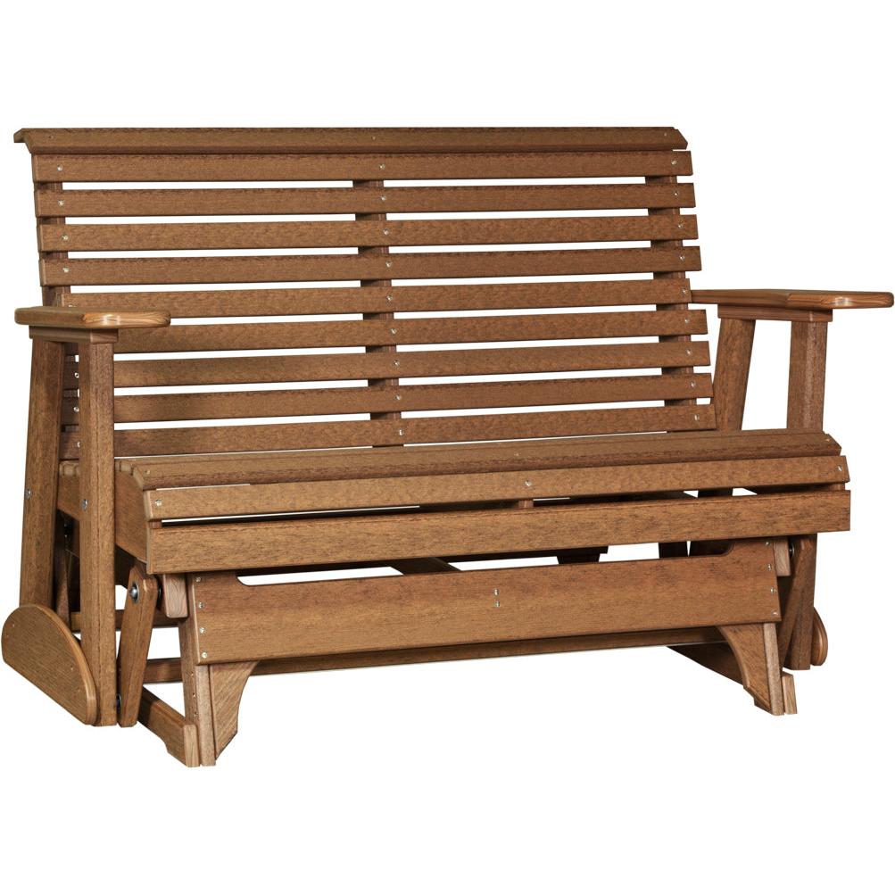 LC4PPGAM-LuxCraft-4' Plain Glider-Antique Mahogany-Pangaea Patio