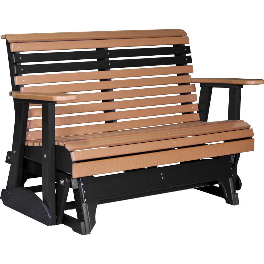 LC4PPGCB-LuxCraft-4' Plain Glider-Cedar Black-Pangaea Patio