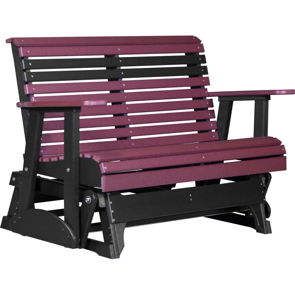 LC4PPGCHB-LuxCraft-4' Plain Glider-Cherrywood Black-Pangaea Patio