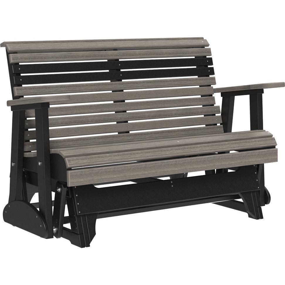 LC4PPGCGB-LuxCraft-4' Plain Glider-Coastal Gray-Pangaea Patio