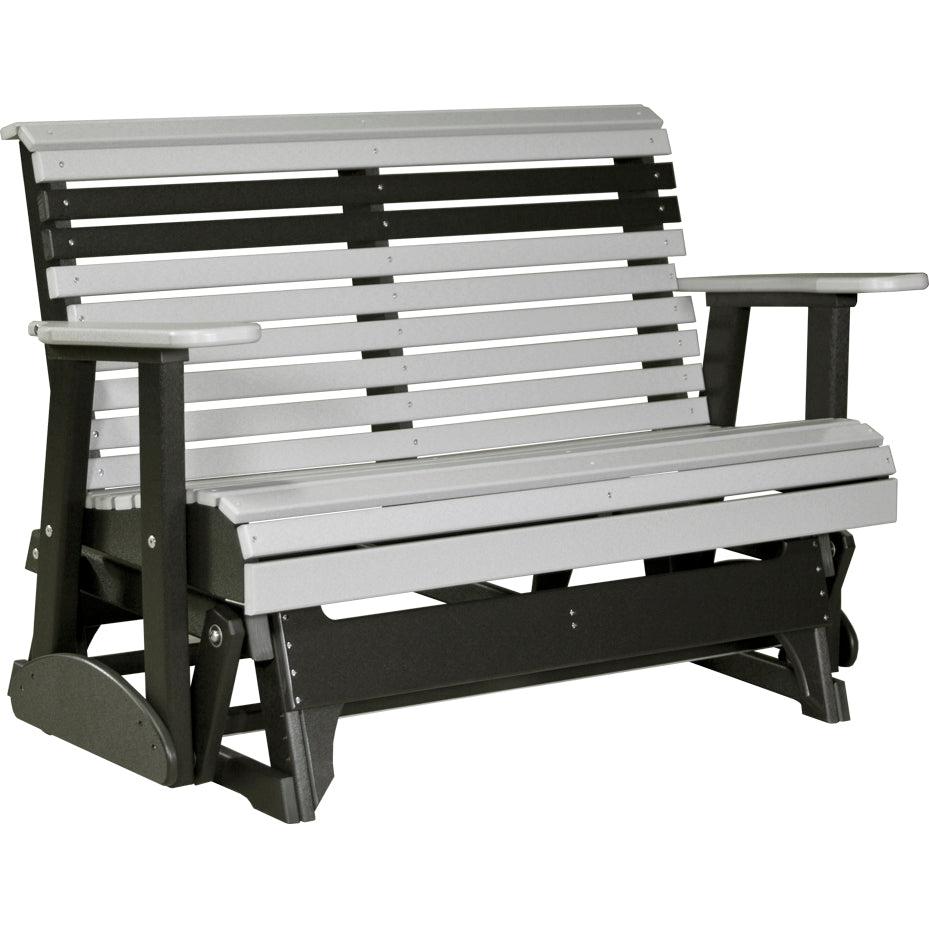 LC4PPGDGB-LuxCraft-4' Plain Glider-Dove Gray Black-Pangaea Patio