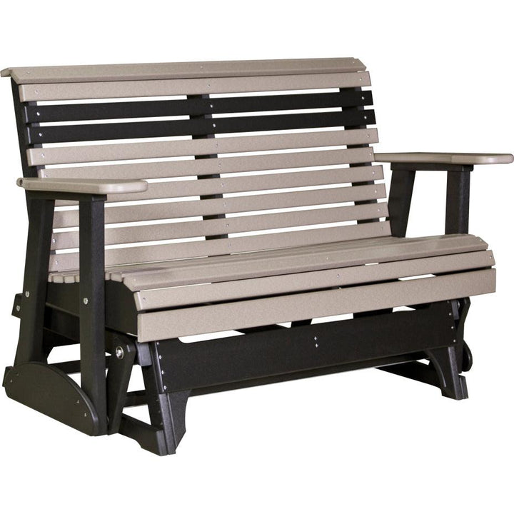 LC4PPGWWB-LuxCraft-4' Plain Glider-Weatherwood Black-Pangaea Patio