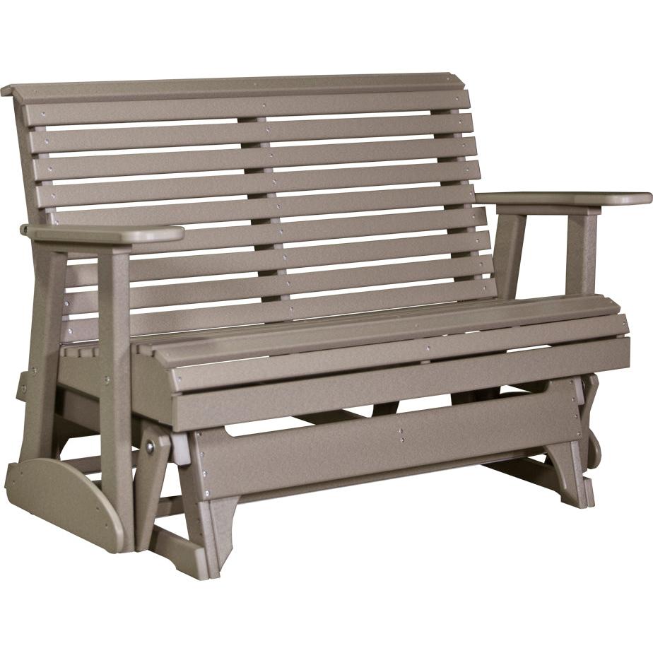 LC4PPGWW-LuxCraft-4' Plain Glider-Weatherwood-Pangaea Patio