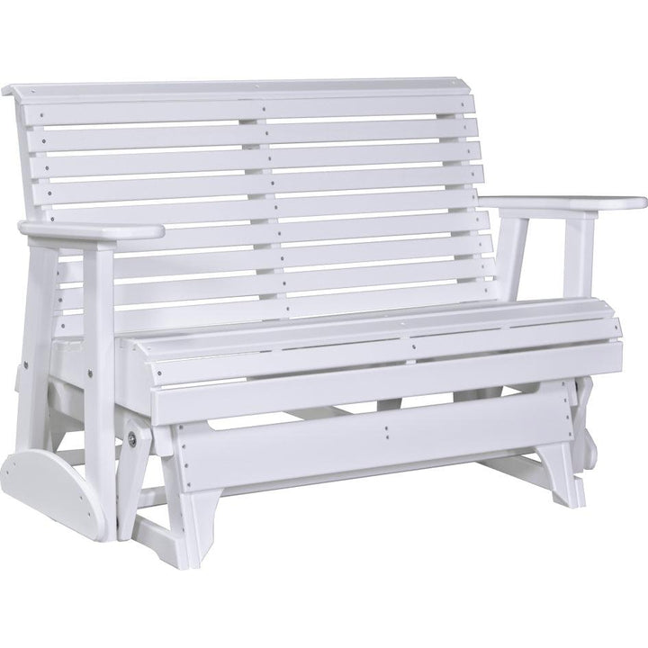 LC4PPGW-LuxCraft-4' Plain Glider-White-Pangaea Patio