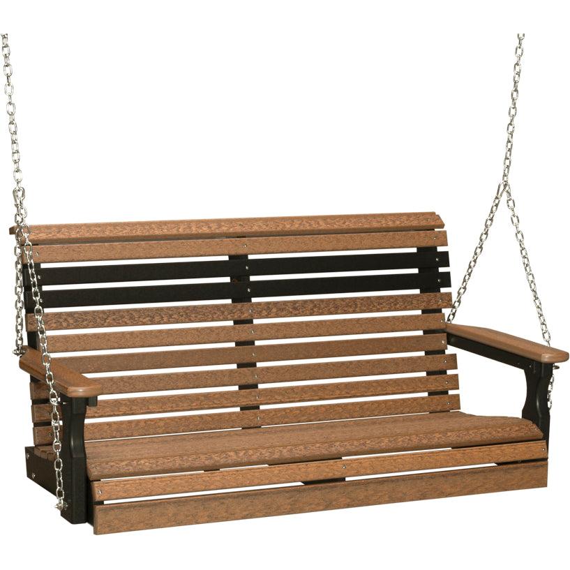 LC4PPSAMB-LuxCraft-4' Plain Swing-Antique Mahogany Black-Pangaea Patio
