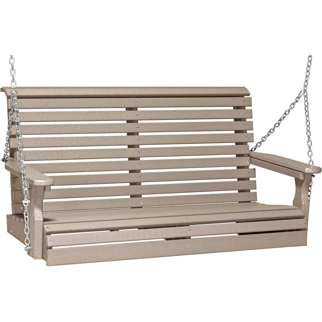 LC4PPSWW-LuxCraft-4' Plain Swing-Weatherwood-Pangaea Patio