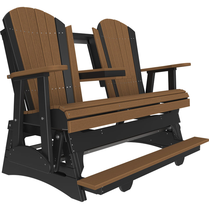 LC5APBAGAMB-LuxCraft-5' Adirondack Balcony Glider-Antique Mahogany Black-Pangaea Patio
