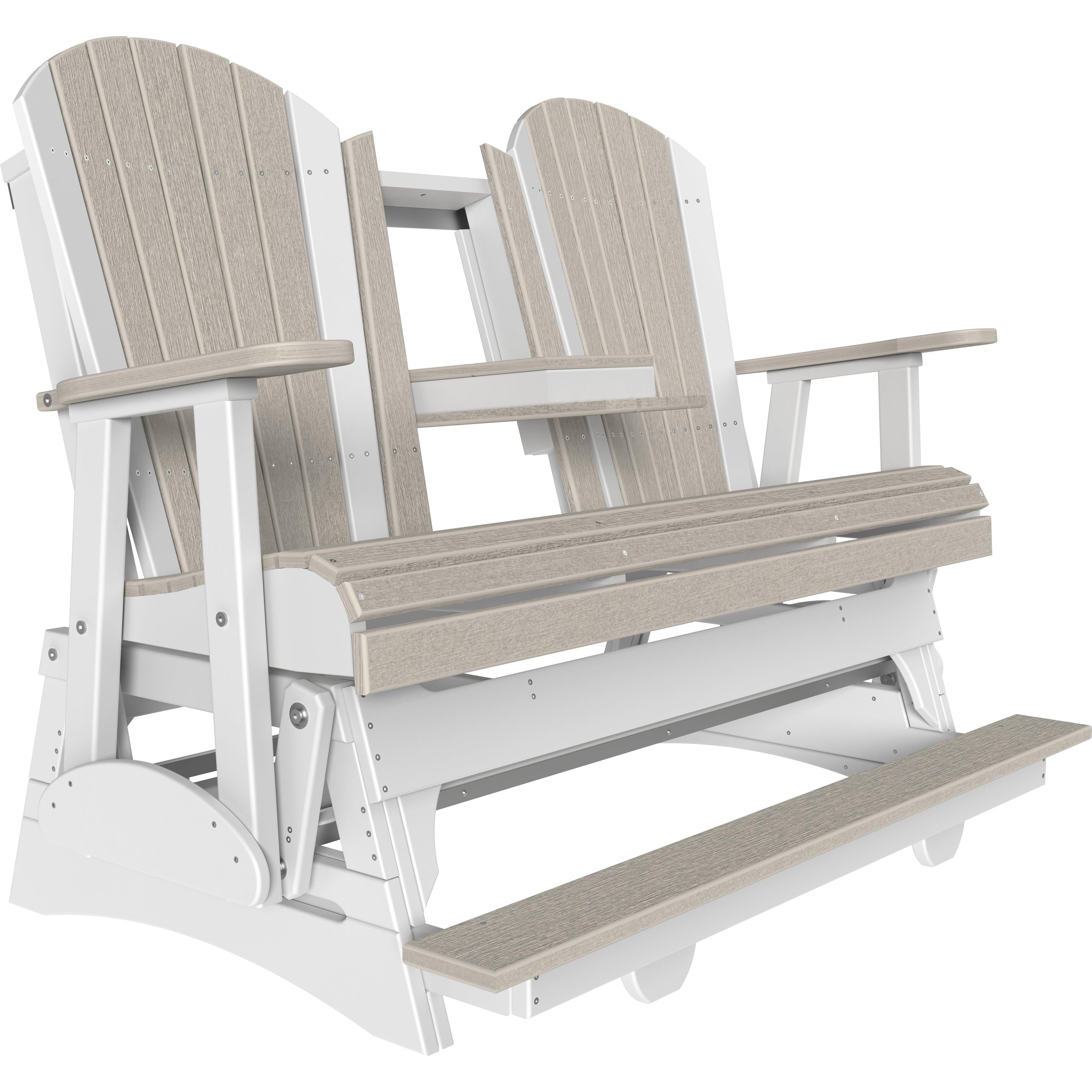 LC5APBAGBIW-LuxCraft-5' Adirondack Balcony Glider-Birch White-Pangaea Patio