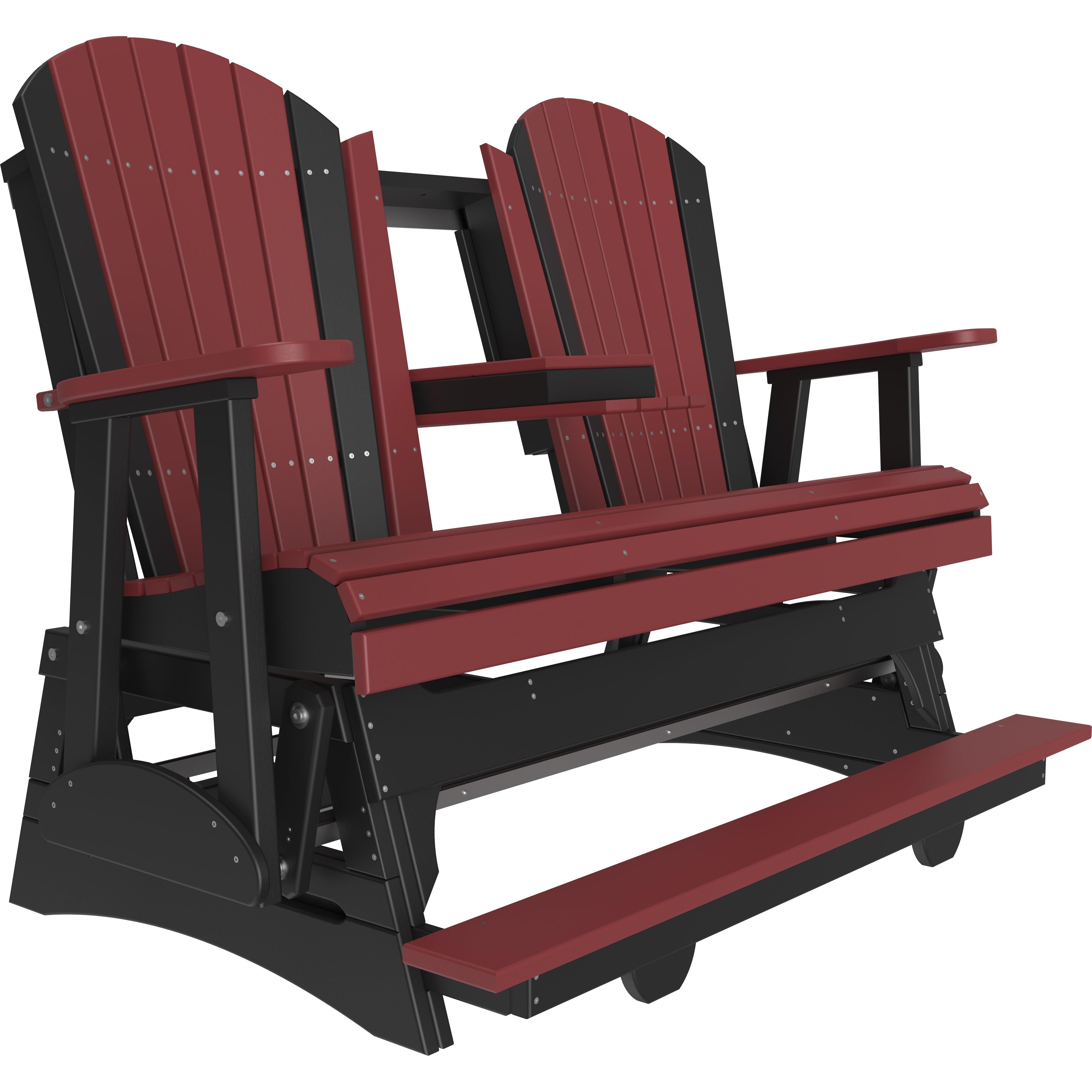 LC5APBAGCHB-LuxCraft-5' Adirondack Balcony Glider-Cherrywood Black-Pangaea Patio