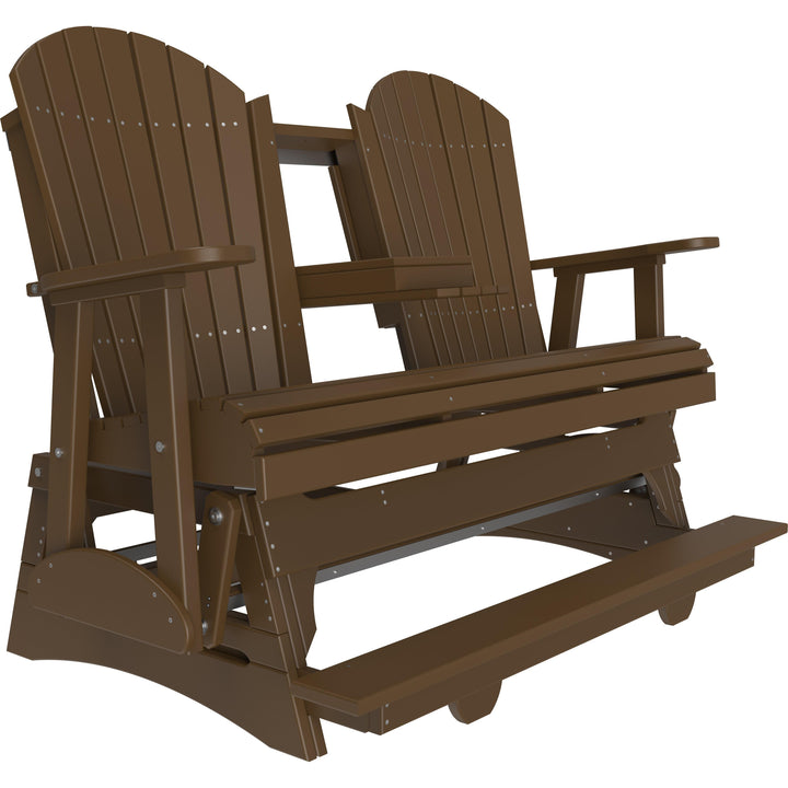 LC5APBAGCBR-LuxCraft-5' Adirondack Balcony Glider-Chestnut Brown-Pangaea Patio