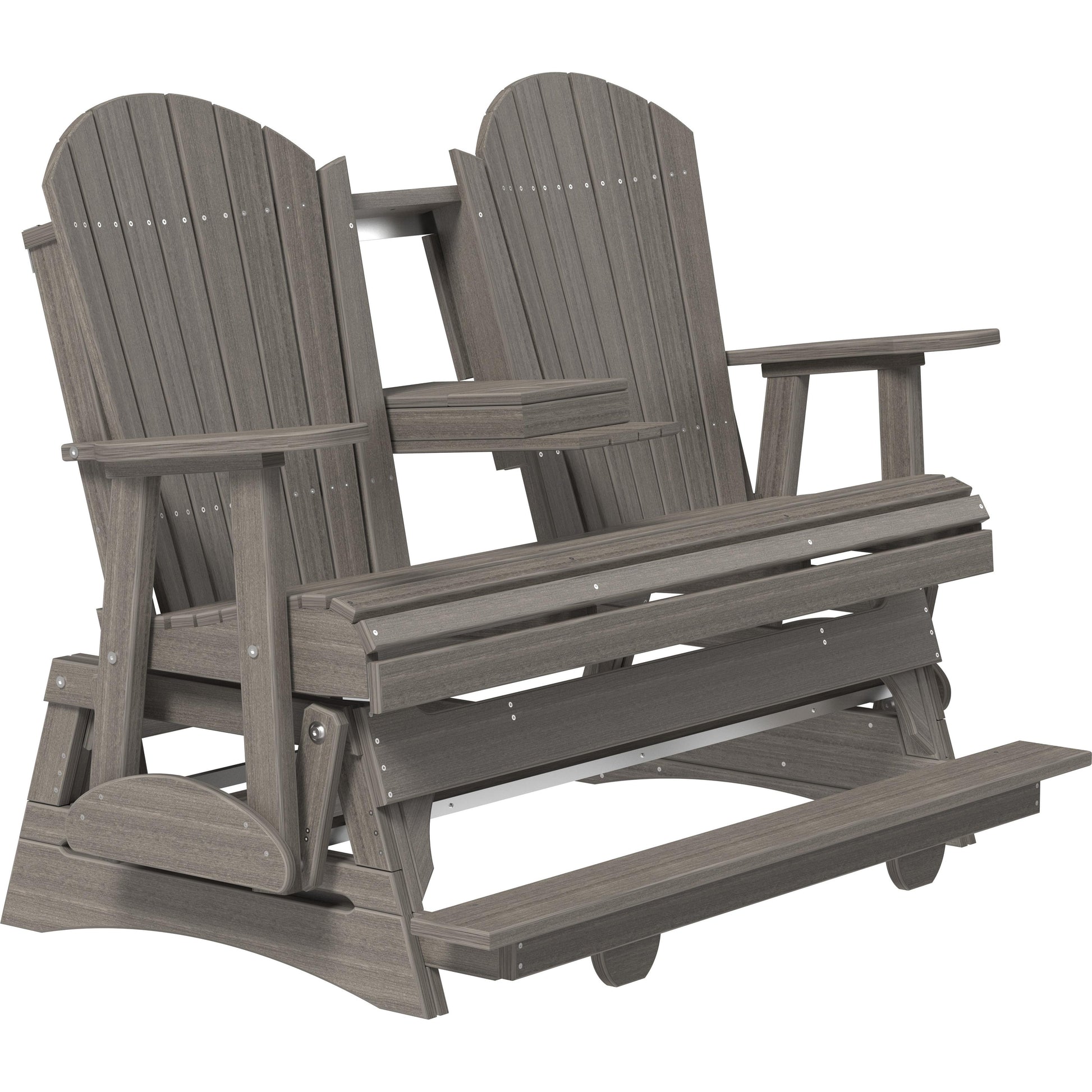LC5APBAGCG-LuxCraft-5' Adirondack Balcony Glider-Brazilian Walnut Black-Pangaea Patio