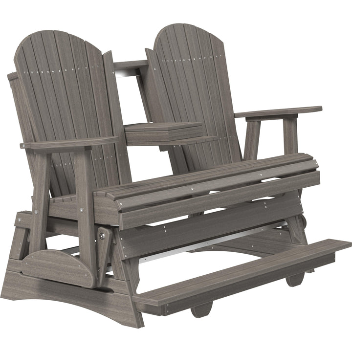 LC5APBAGCG-LuxCraft-5' Adirondack Balcony Glider-Brazilian Walnut Black-Pangaea Patio