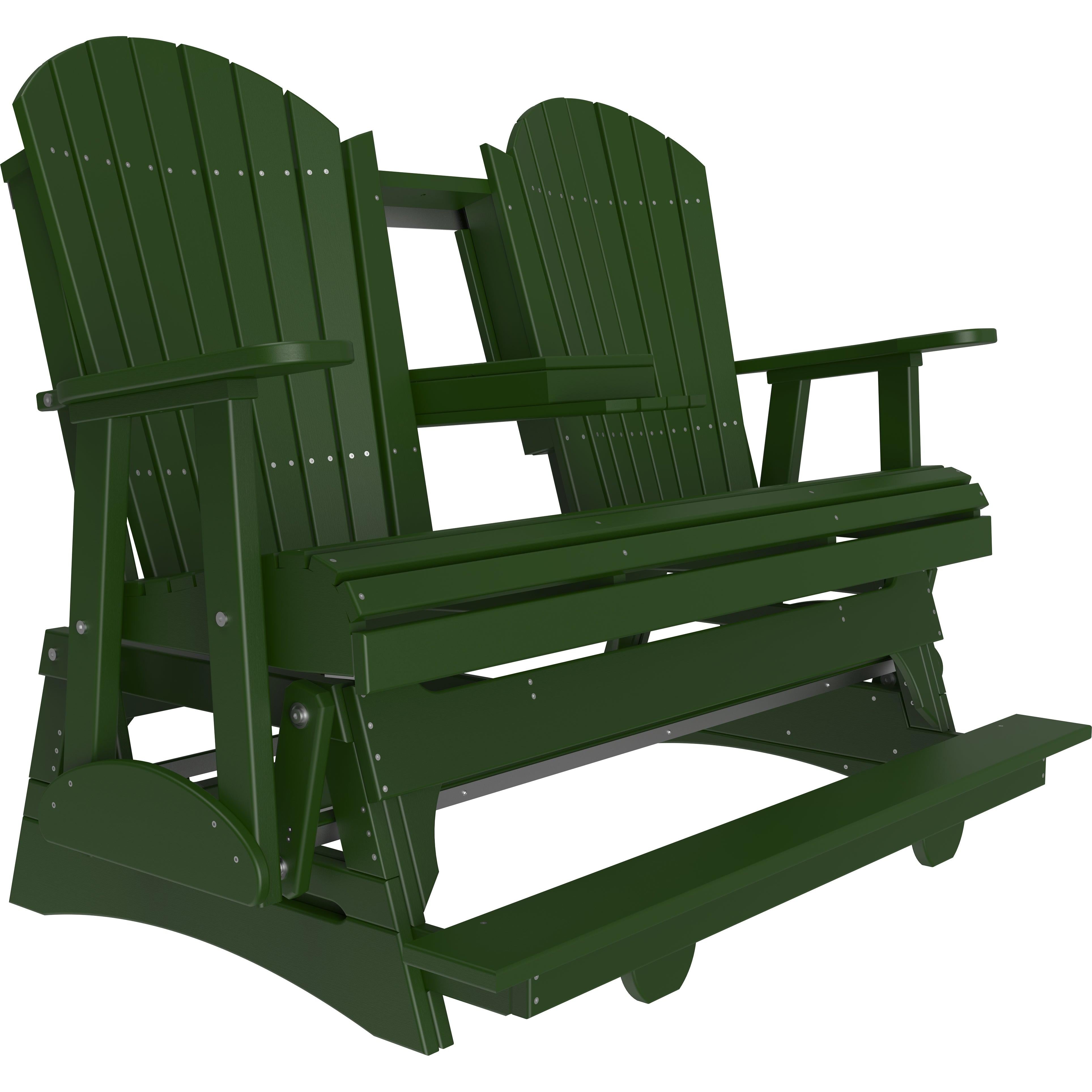 LC5APBAGG-LuxCraft-5' Adirondack Balcony Glider-Green-Pangaea Patio
