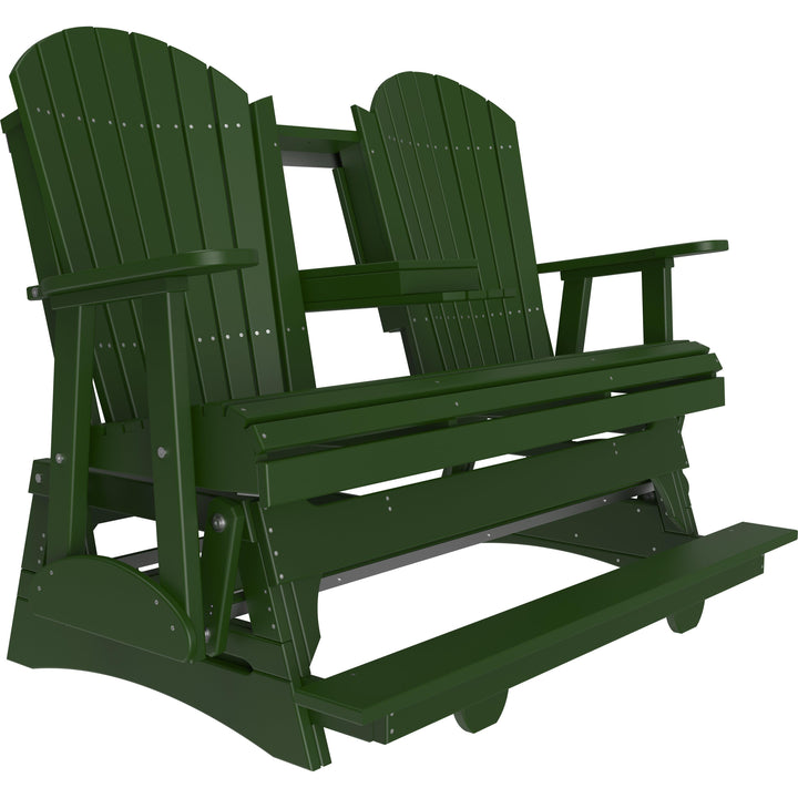 LC5APBAGG-LuxCraft-5' Adirondack Balcony Glider-Green-Pangaea Patio