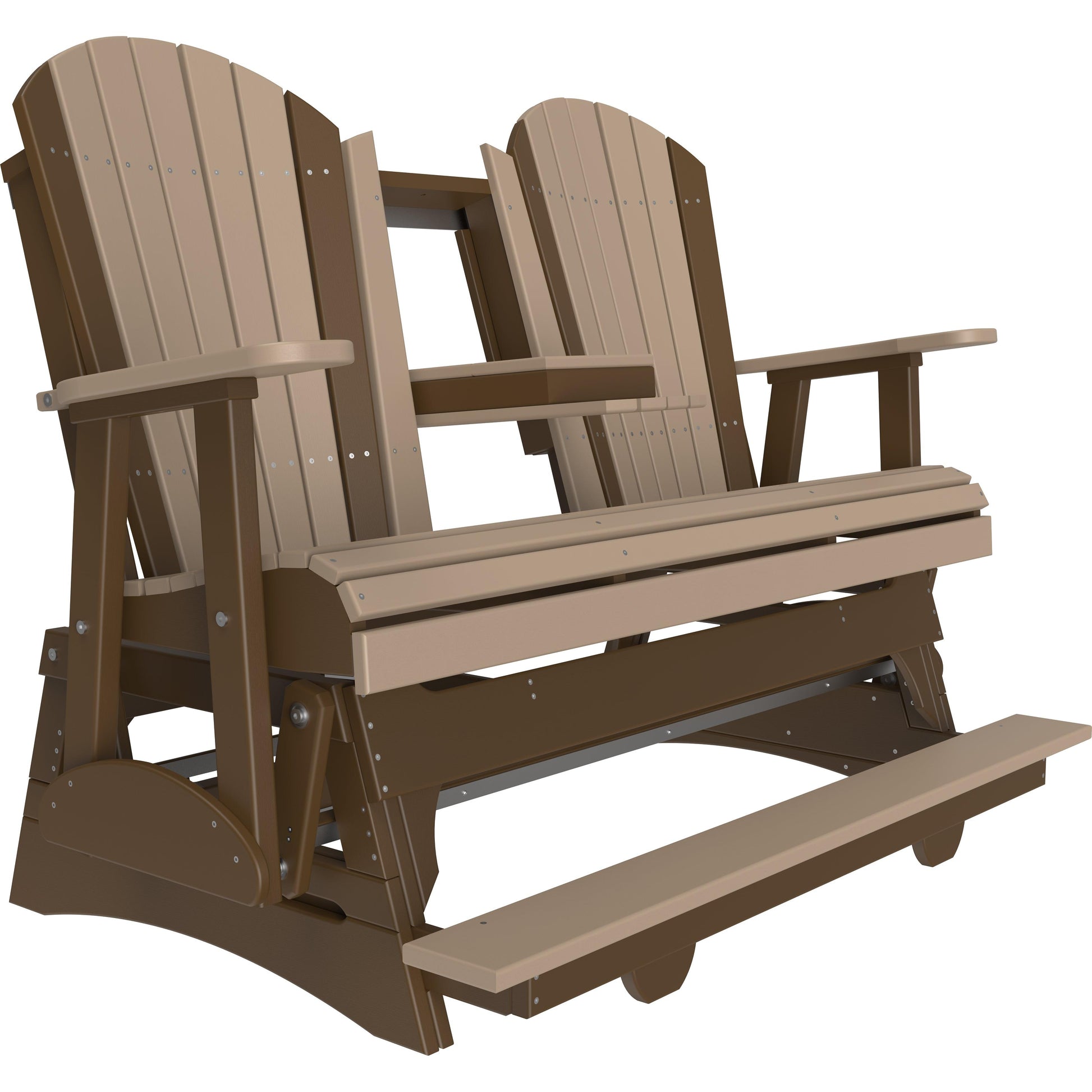 LC5APBAGWWCBR-LuxCraft-5' Adirondack Balcony Glider-Weatherwood Chestnut Brown-Pangaea Patio
