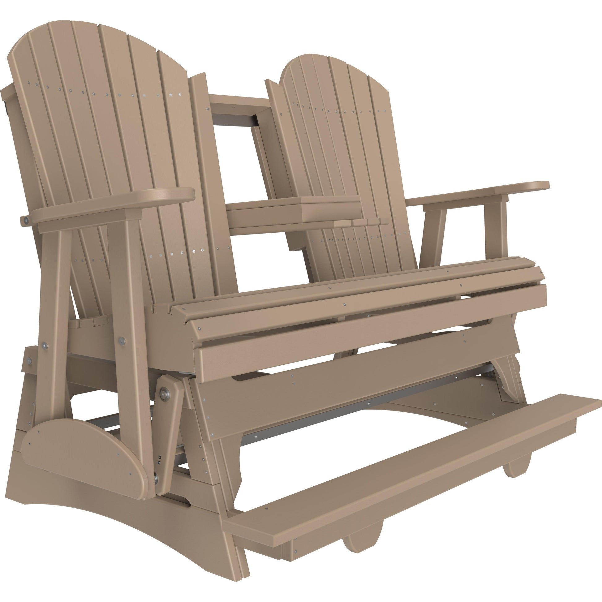 LC5APBAGWW-LuxCraft-5' Adirondack Balcony Glider-Weatherwood-Pangaea Patio