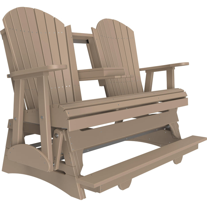 LC5APBAGWW-LuxCraft-5' Adirondack Balcony Glider-Weatherwood-Pangaea Patio