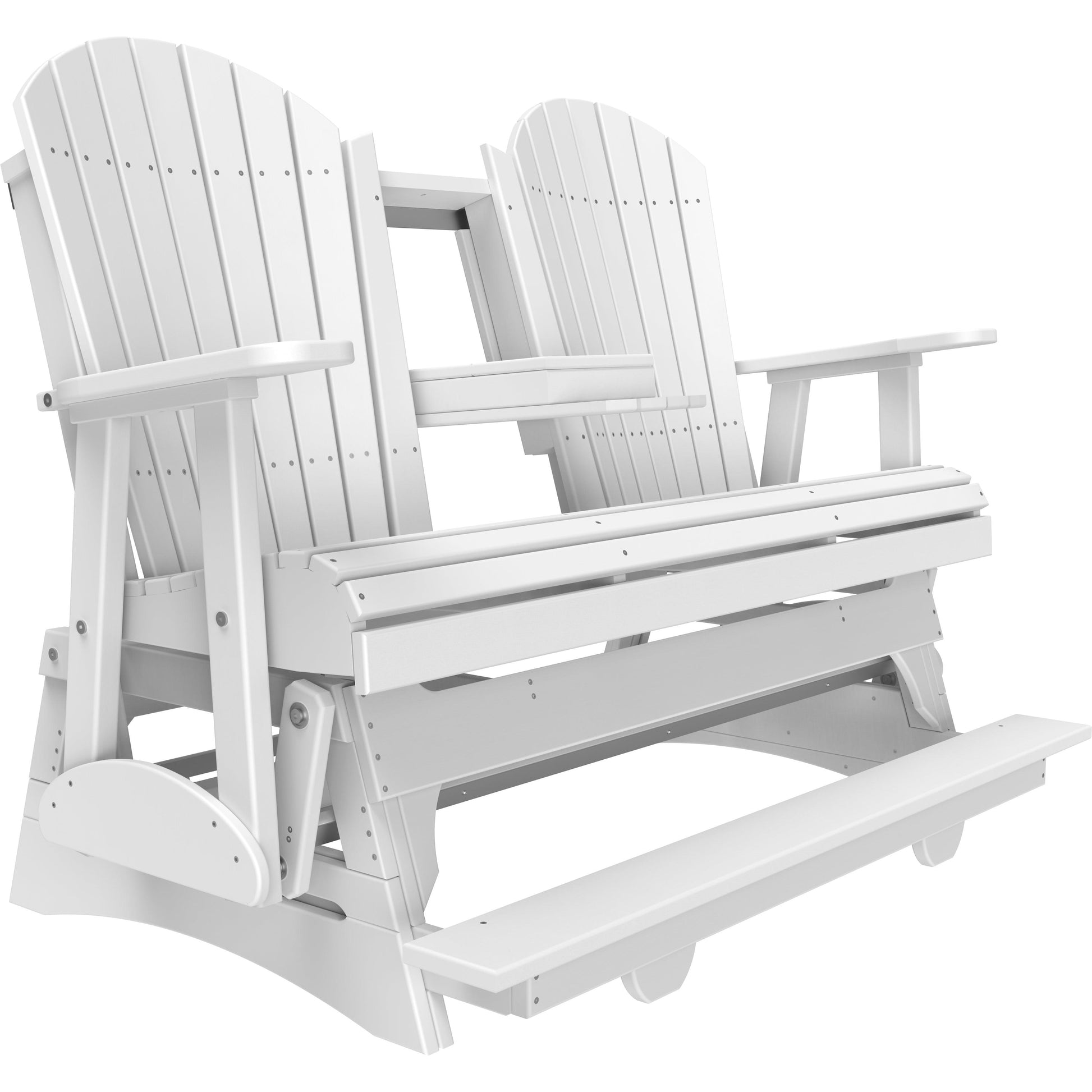 LC5APBAGW-LuxCraft-5' Adirondack Balcony Glider-White-Pangaea Patio