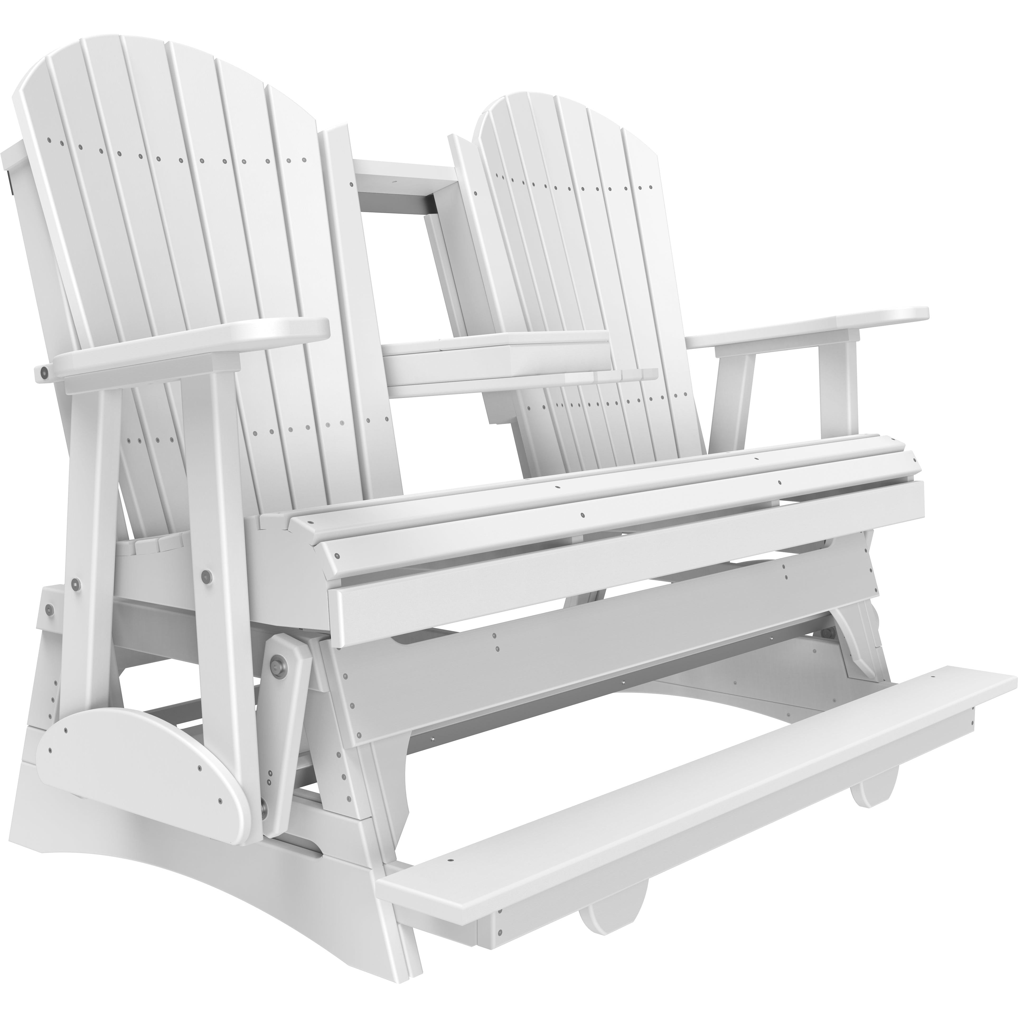 LC5APBAGW-LuxCraft-5' Adirondack Balcony Glider-White-Pangaea Patio