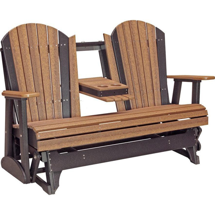 LC5APGAMB-LuxCraft-5' Adirondack Glider-Antique Mahogany Black-Pangaea Patio