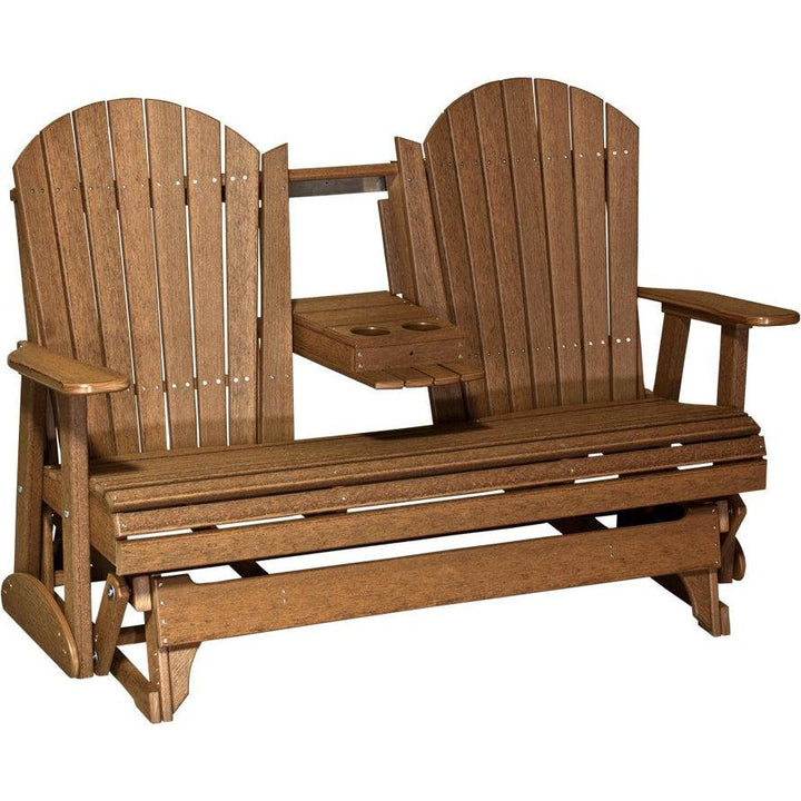 LC5APGAM-LuxCraft-5' Adirondack Glider-Antique Mahogany-Pangaea Patio