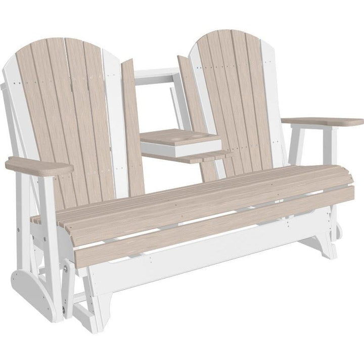 LC5APGBIW-LuxCraft-5' Adirondack Glider-Birch White-Pangaea Patio
