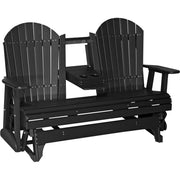 LC5APGBK-LuxCraft-5' Adirondack Glider-Black-Pangaea Patio