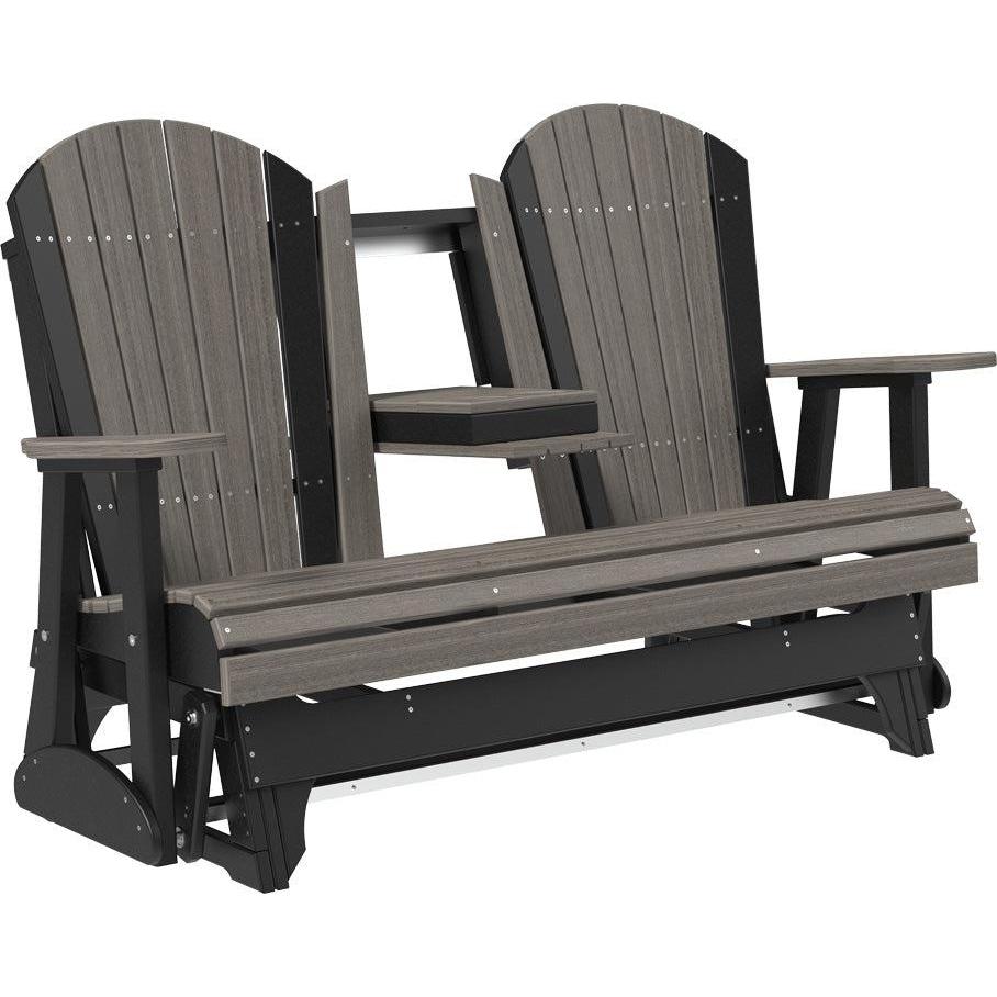 LC5APGCGB-LuxCraft-5' Adirondack Glider-Coastal Gray-Pangaea Patio