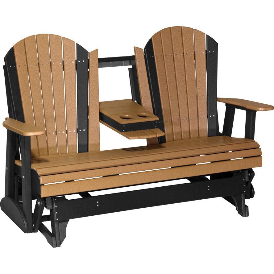 LC5APGCB-LuxCraft-5' Adirondack Glider-Cedar Black-Pangaea Patio