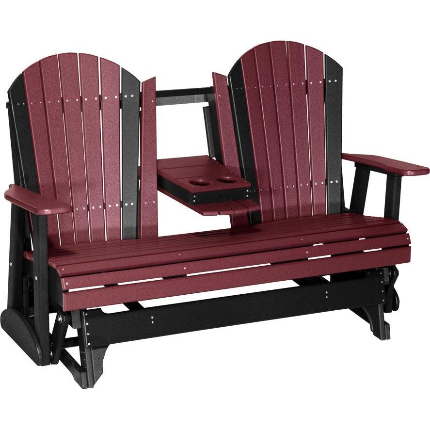 LC5APGCHB-LuxCraft-5' Adirondack Glider-Cherrywood Black-Pangaea Patio