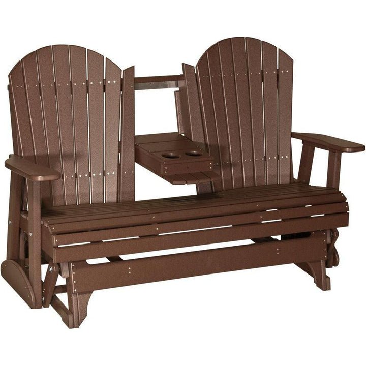 LC5APGCBR-LuxCraft-5' Adirondack Glider-Chestnut Brown-Pangaea Patio