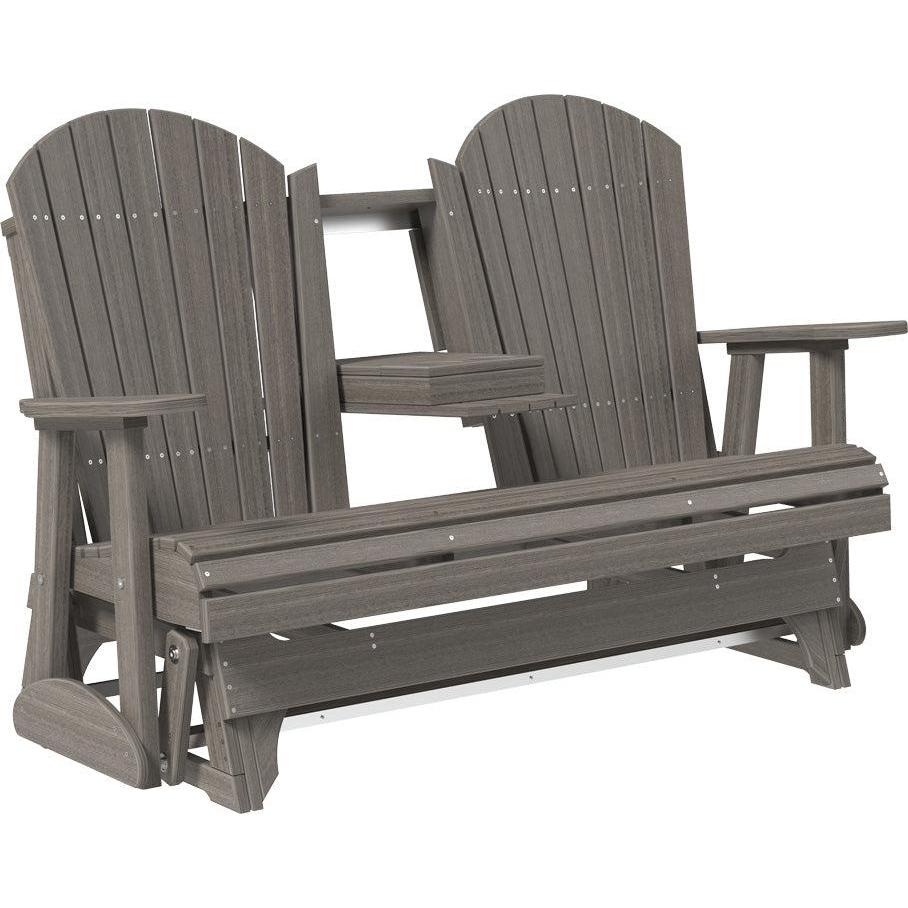 LC5APGCG-LuxCraft-5' Adirondack Glider-Brazilian Walnut Black-Pangaea Patio