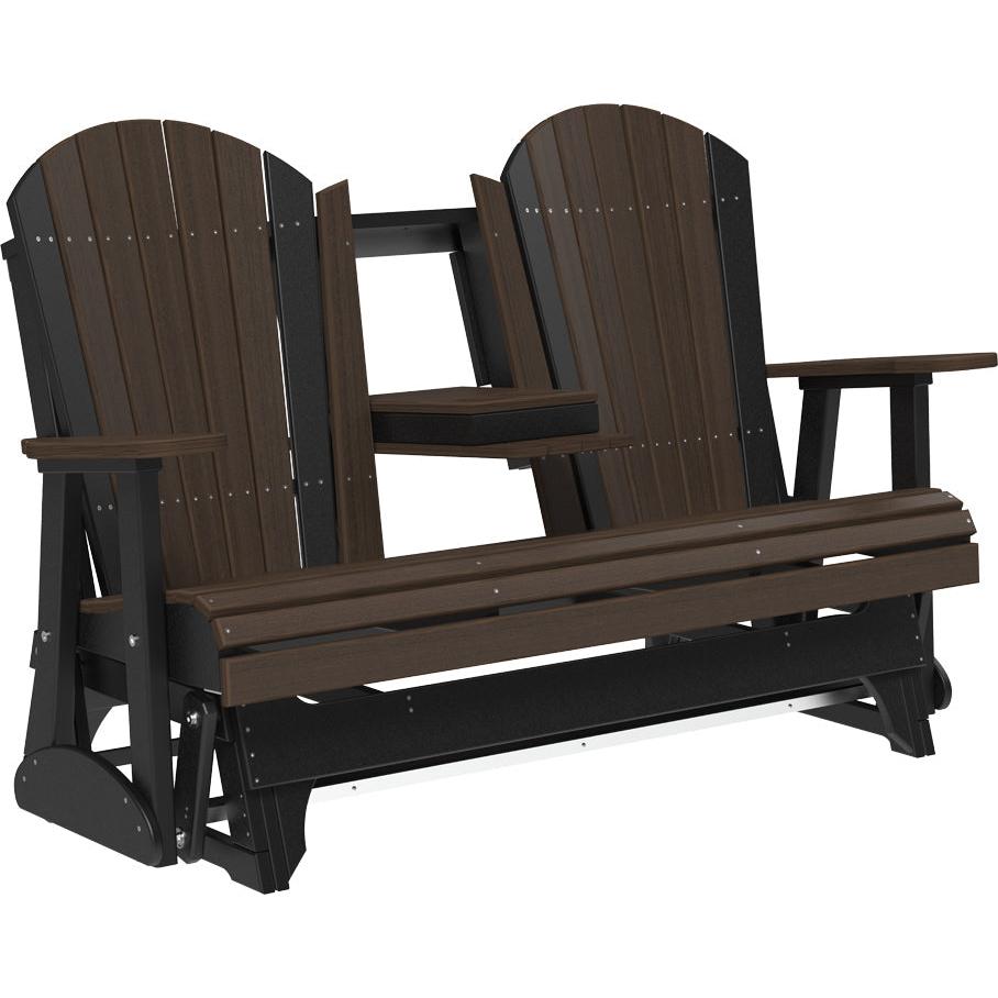 LC5APGBZWB-LuxCraft-5' Adirondack Glider-Coastal Gray Black-Pangaea Patio