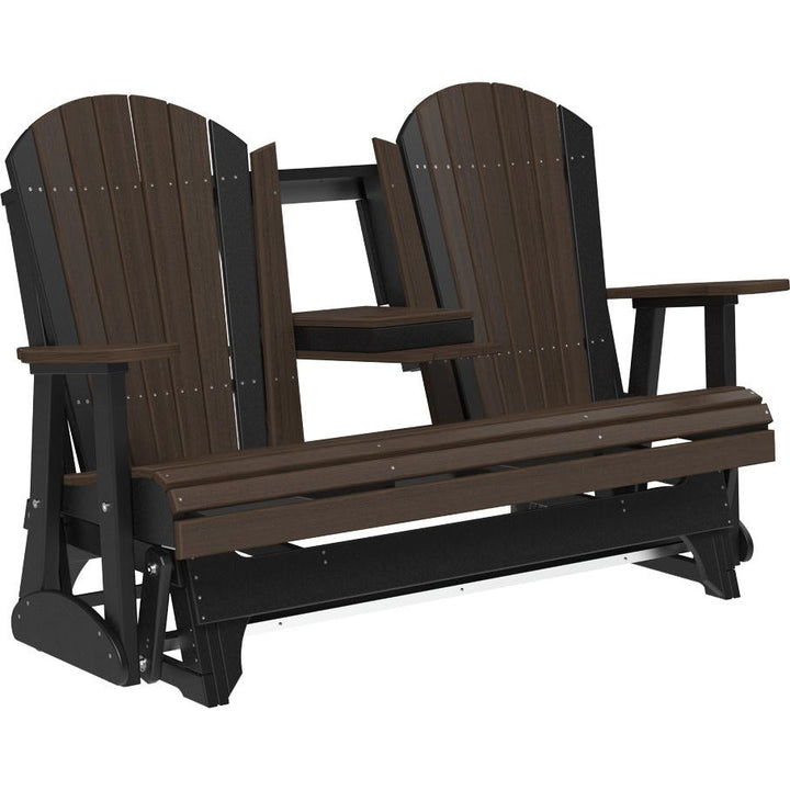 LC5APGBZWB-LuxCraft-5' Adirondack Glider-Coastal Gray Black-Pangaea Patio
