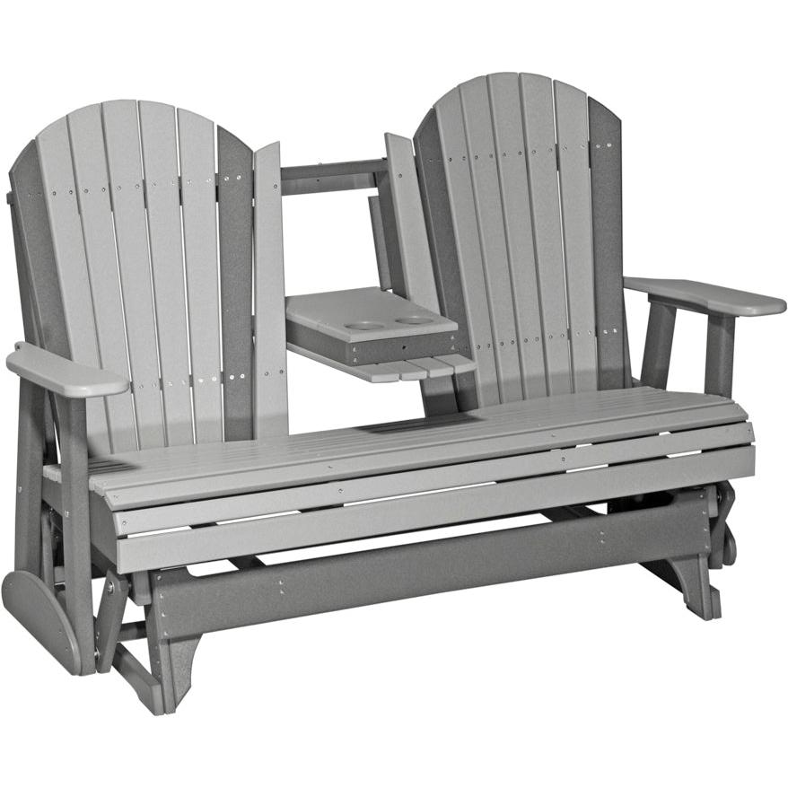 LC5APGDGS-LuxCraft-5' Adirondack Glider-Dove Gray Slate-Pangaea Patio