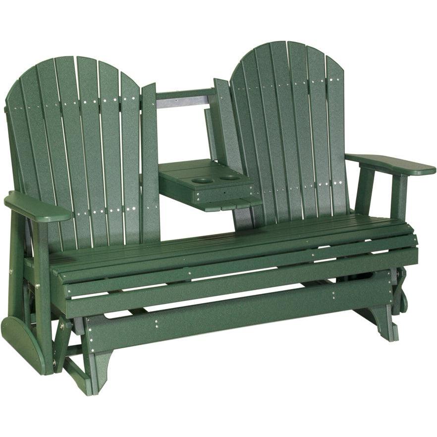 LC5APGG-LuxCraft-5' Adirondack Glider-Green-Pangaea Patio