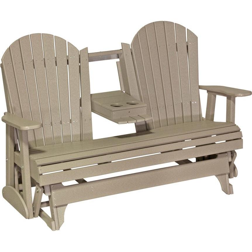 LC5APGWW-LuxCraft-5' Adirondack Glider-Weatherwood-Pangaea Patio