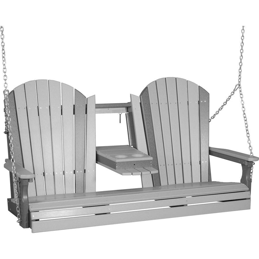 LC5APSDGS-LuxCraft-5' Adirondack Swing-Dove Gray Slate-Pangaea Patio