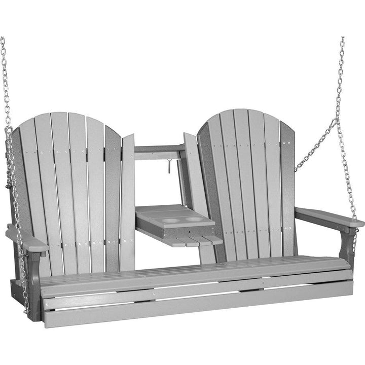 LC5APSDGS-LuxCraft-5' Adirondack Swing-Dove Gray Slate-Pangaea Patio