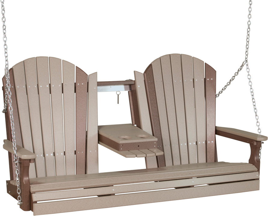 LC5APSWWCBR-LuxCraft-5' Adirondack Swing-Pangaea Patio