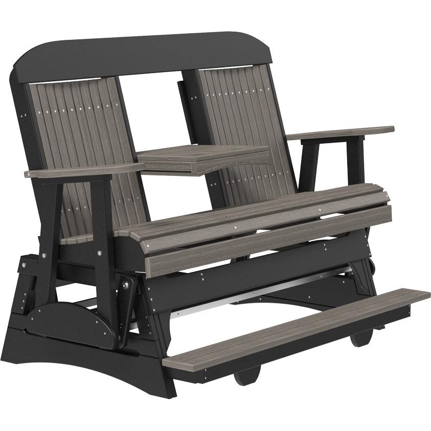 LC5CPBAGCGB-LuxCraft-5' Classic Balcony Glider-Coastal Gray-Pangaea Patio