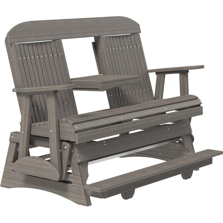 LC5CPBAGCG-LuxCraft-5' Classic Balcony Glider-Brazilian Walnut Black-Pangaea Patio