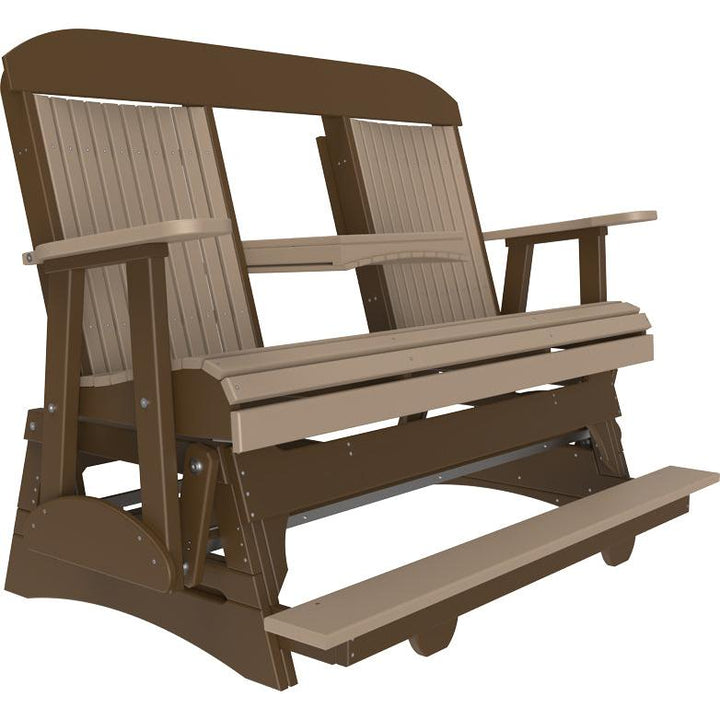 LC5CPBAGWWCBR-LuxCraft-5' Classic Balcony Glider-Weatherwood Chestnut Brown-Pangaea Patio