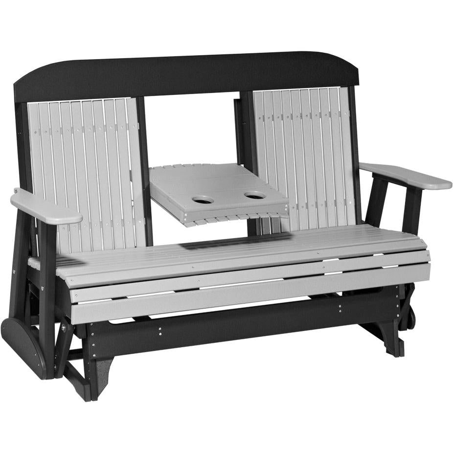 LC5CPGDGB-LuxCraft-5' Classic Glider-Dove Gray Black-Pangaea Patio
