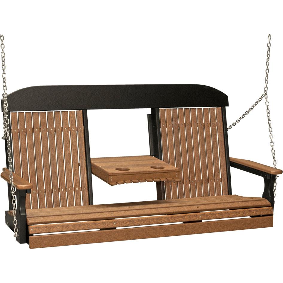 LC5CPSAMB-LuxCraft-5' Classic Swing-Antique Mahogany Black-Pangaea Patio