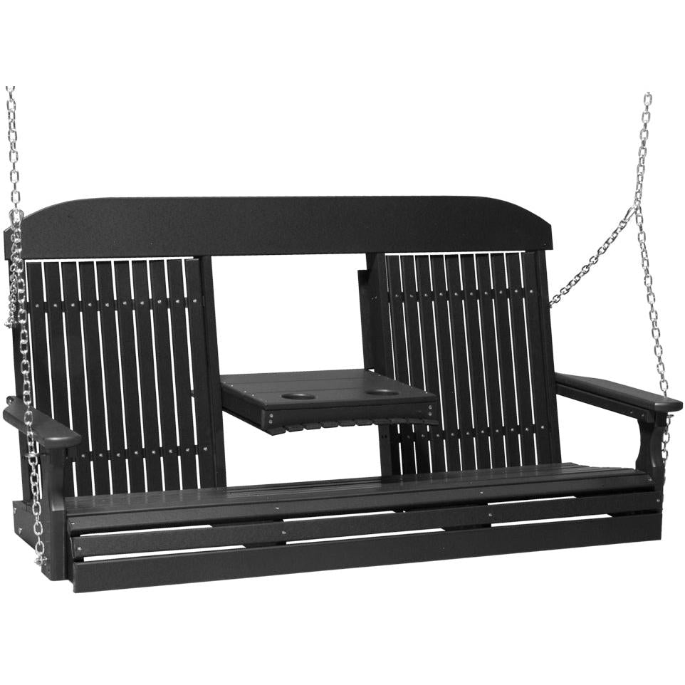 LC5CPSBK-LuxCraft-5' Classic Swing-Black-Pangaea Patio